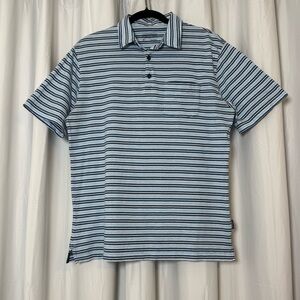 Patagonia Squeaky Clean Organic Cotton Striped Polo Mens Medium